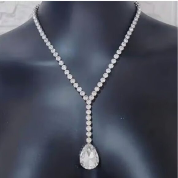 Long Rhinestone Necklace - Picture 3 of 4